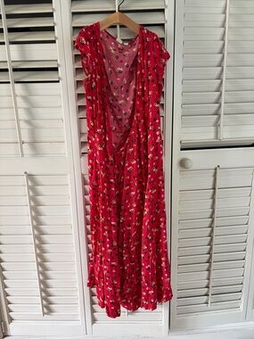 GAP Red Floral Wraparound Sundress